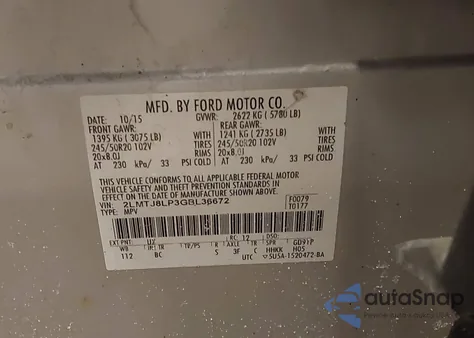 2016 Lincoln Mkx Reserve z USA, uszkodzony, nr VIN 2LMTJ8LP3GBL36672